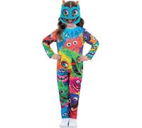 Smiffys Kids Monster Party Costume, Colourful All-Over Print Jumpsuit with Match