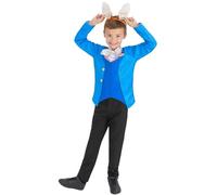 Smiffys Kids Mr Rabbit Costume, Boys Fancy Dress with Mock Jacket, 3D Neckerchief and Rabbit Ear Headband, Book Character Outfit for World Book Day and Parties Age 7-9