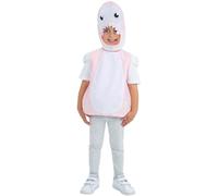 Smiffys Kids Pink Shark Costume, Padded Tabard with White Belly and Separate Character Hood with Fin and Teeth, Children’s Sea Animal Fancy Dress Outfit for Girls, World Book Day and Parties Age 1-2