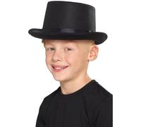 Smiffy's Top Hat – Kids – Black – Boys Fancy Dress – One Size
