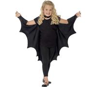 Smiffys Kids Unisex Vampire Bat Costume, Wings, Black, One Size in Black Smiffys Black One Size