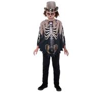 Smiffys Kids Unisex Voodoo Witch Doctor Poncho Halloween Fancy Dress Outfit Children’s Black Magic Costume for Boys and Girls, One Size