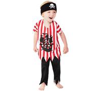 Smiffys Toddler Jolly Pirate Costume, Multi-Coloured with Top, Trousers & Bandana, Boys Fancy Dress, Pirate Dress Up Costumes