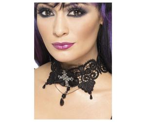 Smiffys Lace Gothic Choker in Black Smiffys Black One Size