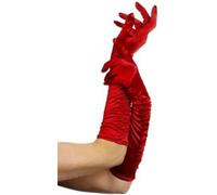 Smiffys Temptress Gloves, Red Long, Fever Gloves Fancy Dress, Fever Dress Up Accessories