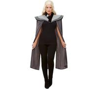 Smiffys Ladies Medieval Cape, Grey, Historical Fancy Dress, Medieval Dress Up Costumes Halloween