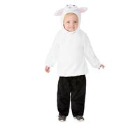 Smiffys Lamb Costume Top & Bottoms in White | Size: 3-4 Years Smiffys White 3-4 Years