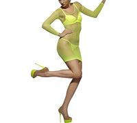 Smiffys Lattice Net Dress (Neon Green) Halloween