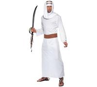 Smiffys Lawrence of Arabia Costume, White with Gown, Headpiece & Belt, Around The World Fancy Dress, Adult Dress Up Costumes