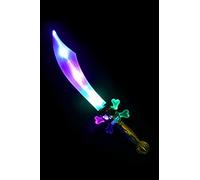 Smiffys LED Light Up Curved Pirate Sword Batteries Included, 40cm, Leisure Products Fancy Dress, Child Dress Up Jokes & Novelties