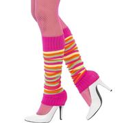 1980s Neon Rainbow Striped Legwarmers