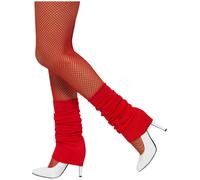 Smiffys Legwarmers, Red , 1980's Fancy Dress, 1980s Dress Up Accessories