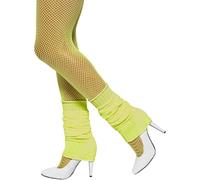 Smiffys Legwarmers, Yellow Neon, 1980's Fancy Dress, Adult Dress Up Accessories