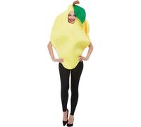 Smiffys Lemon Costume, Yellow with Hooded Tabard, Funny Fancy Dress, Food/Drink Dress Up Costumes