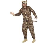 Smiffy's Adult Unisex Leopard Costume, All In One Jumpsuit, Size: M, Colour: - leopard costume fancy dress animal adult zoo outfit mens unisex cat