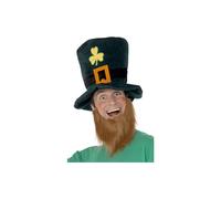 Smiffy's Leprechaun Hat And Beard Shamrocks Foam - hat leprechaun beard ladies large lace black bra pink roses sizes 3436 dj underwired smiffys st