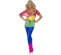 Women's Let's Get Physical Costume - costume dress fancy physical ladies womens 1980s lets get outfit adult neon exercise
