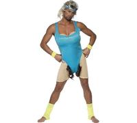 Smiffy's Fancy Dress Costume Lets Get Physical – Work Out Bodysuit & Headband – Blue