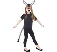 Smiffys Little Donkey Kit with Ears On A Headband and Tail (Grey)