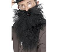 Smiffy's Men's Long Beard, Black, One Size, 22832 - beard long black fancy dress mens accessory tash costume grey moustache smiffys