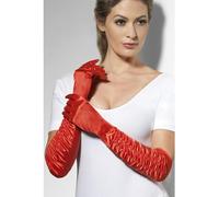 Smiffys Temptress Gloves, Red Long, Fever Gloves Fancy Dress, Fever Dress Up Accessories Halloween