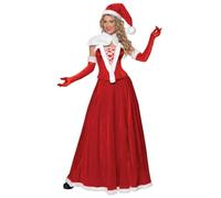 Luxury Miss Santa Costume, Red