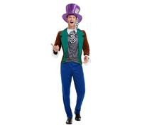 Smiffys Mad Hatter Costume, Multi-Coloured with Jacket, Trousers & Hat, Fairytale, Wings and Wands Fancy Fancy Dress, Adult Dress Up Costumes