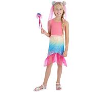 Smiffys Magical Mermaid Kit with Skirt, Headband & Wand, Girls Fancy Dress, Child Dress Up Accessories