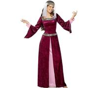 Smiffys Maid Marion Costume, XL - UK Size 20-22, Burgundy
