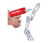Smiffys Make It Rain Money Gun with 100pcs Paper Currency Party Prop Toy for Birthdays Stag Nights Hen Dos and Celebrations