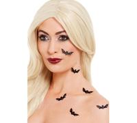 Smiffys Make-Up FX, 3D Bat Stickers, Black, 6pcs