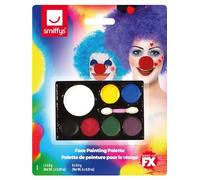 7 Colour Face Painting Palette With Applicator - Makeup Fancy Dress Smiffys - face palette painting makeup fancy dress 7 smiffys colours