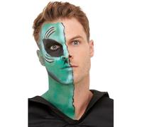 Smiffys Make-Up FX, Alien Kit, Aqua, Facepaints, Adhesive, Latex Scars & Applicators, Halloween Space Fancy Dress, Alien Dress Up Cosmetics & Disguises.