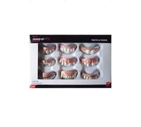Smiffys Make-Up FX, Assorted Teeth & Fangs Display Box of 9, Cosmetics and Disguises Fancy Dress, Cosmetic Dress Up Cosmetics & Disguises.