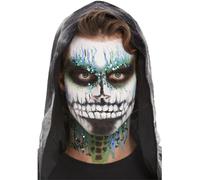 Smiffys Make-Up FX, Deluxe GID Skeleton Kit, Aqua Transfer, Glitter, Face Paints & Applicators, Cosmetics and Disguises Fancy Dress, Halloween Fancy Dress Accessories Dress Up Cosmetics & Disguises.