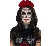 Smiffys Day of the Dead Glamour Face Paint Lashes & Jewels Adults Fancy Dress