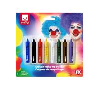 Smiffys Make-Up FX, Face/Body Retractable, Multi-C Crayon Sticks, Grease, 8 Colours, Cosmetics and Disguises Fancy Dress, Cosmetic Dress Up Cosmetics & Disguises.
