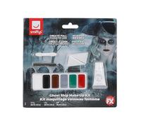 Smiffys Make-Up FX, Ghost Ship Kit, Grease, Black 6 Colour Palette, Cream & Crayon & Applicators, Cosmetics and Disguises Fancy Dress, Cosmetic Dress Up Cosmetics & Disguises.