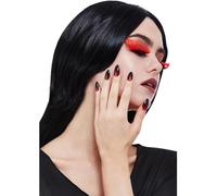 Smiffys Make-Up FX, Gothic Eyelash & Nail Set Self-Adhesive, Cosmetics and Disguises Fancy Dress, Halloween Fancy Dress Accessories Dress Up Cosmetics & Disguises.