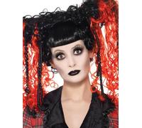 Smiffys Make-Up FX, Gothic Glamour Kit, White Grease, with Face Paint, Lipstick & Eyelashes, Cosmetics and Disguises Fancy Dress, Cosmetic Dress Up Cosmetics & Disguises.