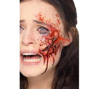 Smiffys Make-Up FX, Latex Broken Glass Wound, Red with Adhesive, Cosmetics and Disguises Fancy Dress, Halloween Dress Up Cosmetics & Disguises.
