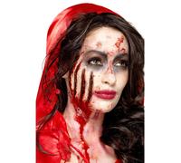 Smiffys Make-Up FX, Latex Claw Wound Scar, Red with Adhesive, Cosmetics and Disg