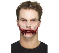 Smiffys Make-Up FX, Latex Stitched Smile Wounds, R with Adhesive, Cosmetics and Disguises Fancy Dress, Halloween Dress Up Cosmetics & Disguises.