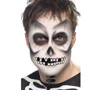 Smiffys Make-Up FX, Skeleton Kit, Black & White Face Paint, Black Crayon & Sponge, Cosmetics and Disguises Fancy Dress, Cosmetic Dress Up Cosmetics & Disguises.