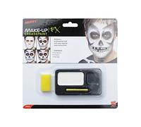 Smiffys Make-Up FX, Skeleton Kit, Black & White Face Paint, Black Crayon & Sponge, Cosmetics and Disguises Fancy Dress, Cosmetic Dress Up Cosmetics & Disguises.