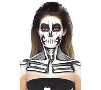 Smiffys Make-Up FX, Skeleton Liquid Latex Kit, 2 Colours & Sponge Applicators, 29.57ml/1 US fl.oz, Cosmetics and Disguises Fancy Dress, Skeleton Dress Up Cosmetics & Disguises.