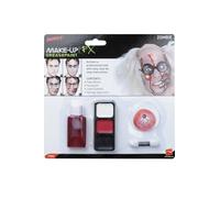 Smiffys Make-Up FX, Zombie Kit, Red with Latex Eyeball & Blood, on Display Card, Cosmetics and Disguises Fancy Dress, Cosmetic Dress Up Cosmetics & Disguises.