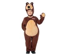 Smiffys Masha and The Bear, The Bear Costume All in One, Character Hood & Gloves, Officially Licensed Masha and the Bear Fancy Dress, Child Dress Up Costumes