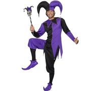 Smiffys Medieval Jester Costume, Purple, M - Size 38 inch-40 inch