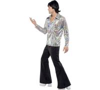 Smiffys Men's 1970s Retro Costume Set in Black | Size: Medium Smiffys Black M